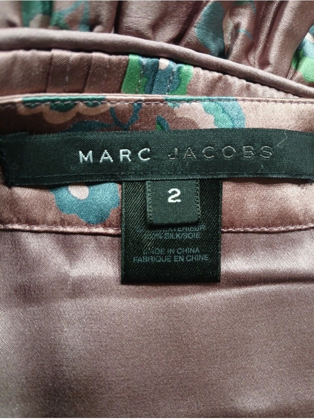 Marc Jacobs Mauve 100% Silk Floral Print Ruffled Pintucked Mini Skirt - Picture 4 of 5